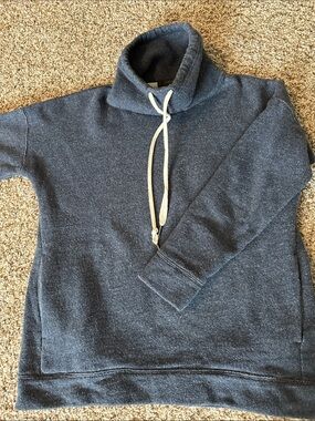 J. CREW Funnel Neck Pullover Sweatshirt wool/cotton blend warm! Small
